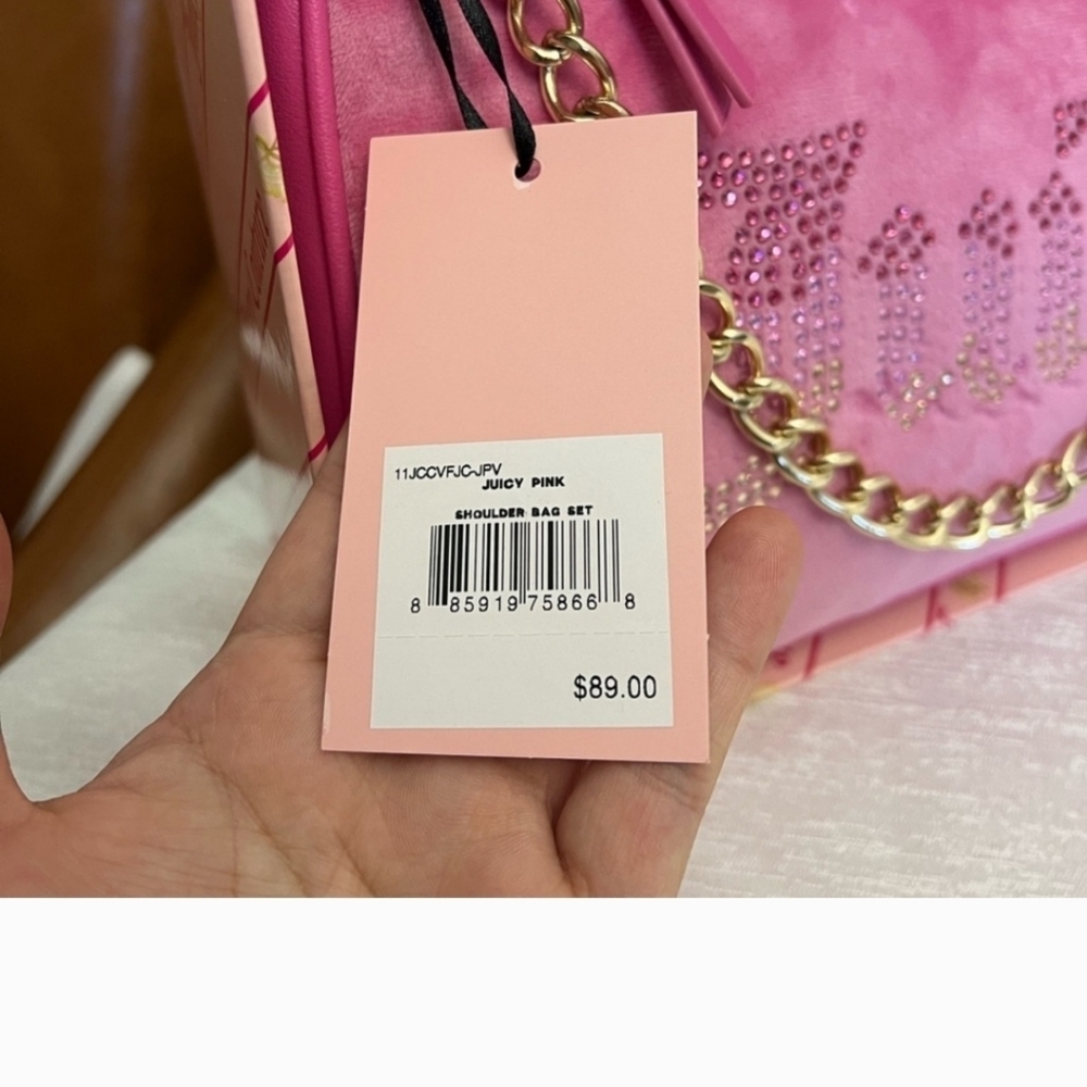 💕▪️Juicy Couture▪️ Shoulder Bag 2 Piece Set Juicy Pink Christmas Gift Set - Picture 11 of 13